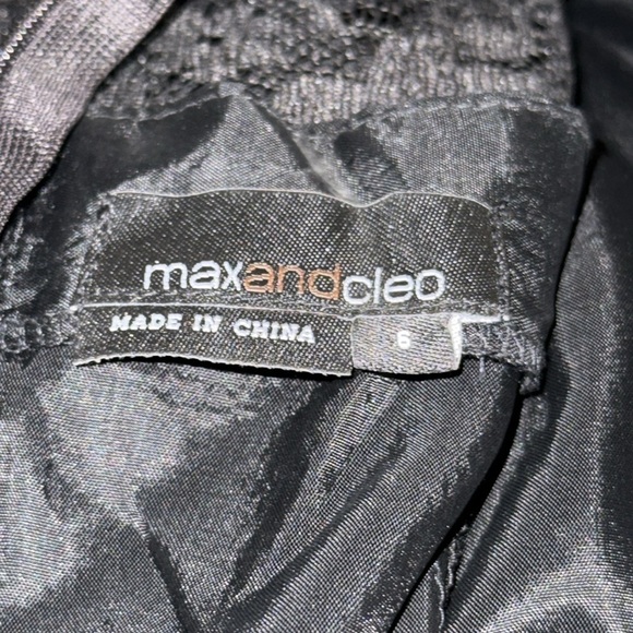 Size 6 Max and Cleo Lace black dress with ruffle detail. Fitted mini dress - Picture 9 of 12